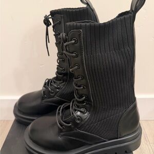 Elegant Black Women's Combat Boots